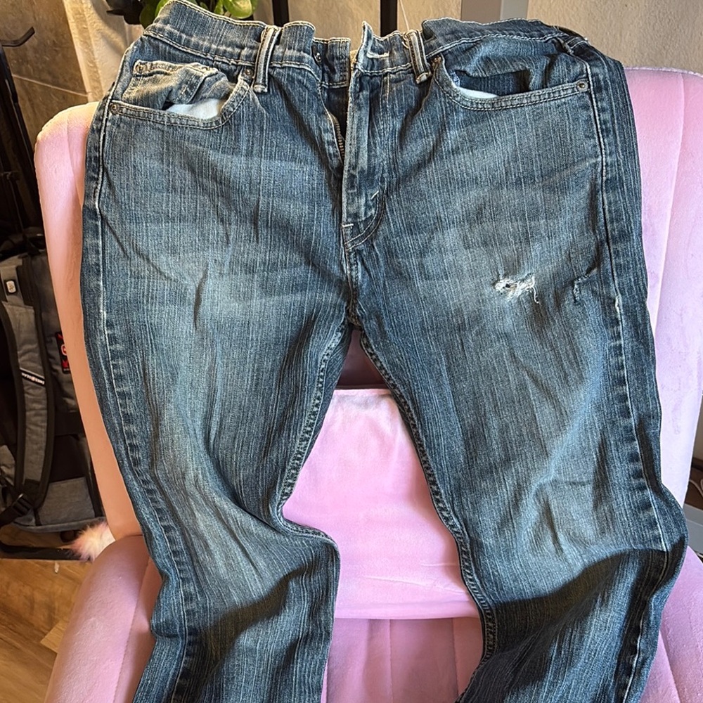 Levi's Relaxed Fit Distressed Blue Jeans